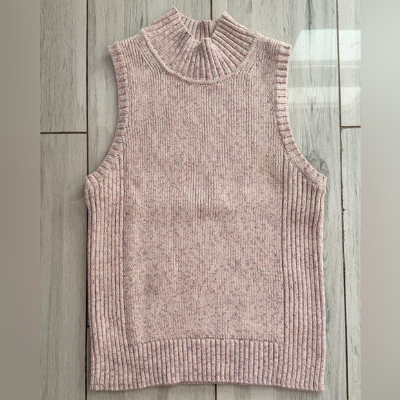 GAP Sweaters - GAP Vintage Chunky Knit Sleeveless Turtleneck Sweater Vest Pink Small